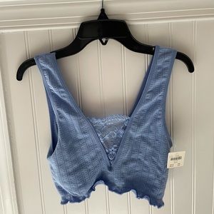 Blue crop top, Anthropologie.